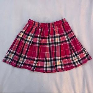 Pink Plaid Pleated Skirt by Jolie & Joy